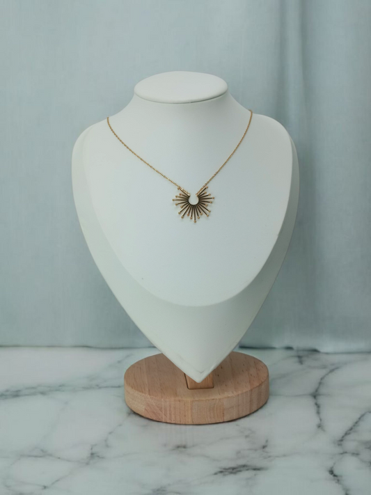 Collier Rayon de Soleil - acier inoxydable brillant - bijou cadeau Gémeaux Maroc