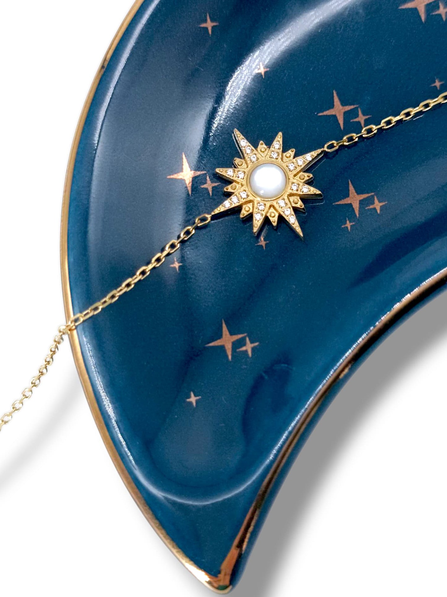 Gourmette Sereine en acier inoxydable dorée gémeaux maroc