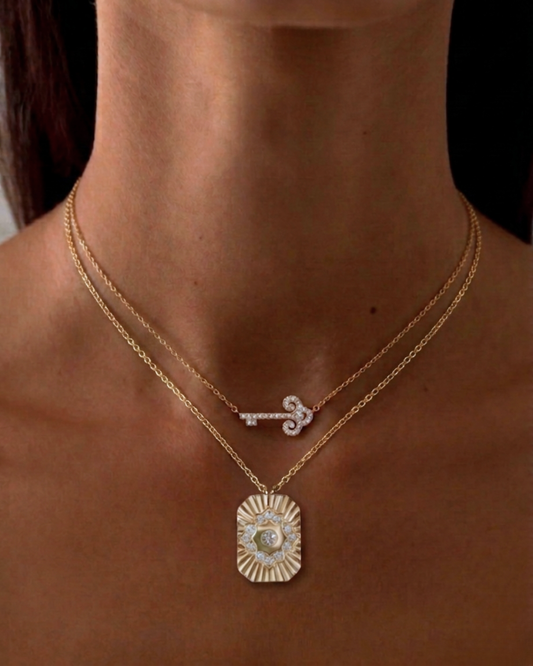 PACK DUO - Collier Amulette Soleil Andalou + Collier Clé Céleste