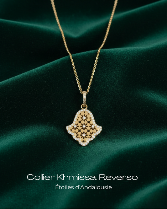 Collier Khmissa Reverso – Étoiles d’Andalousie (édition limitée)