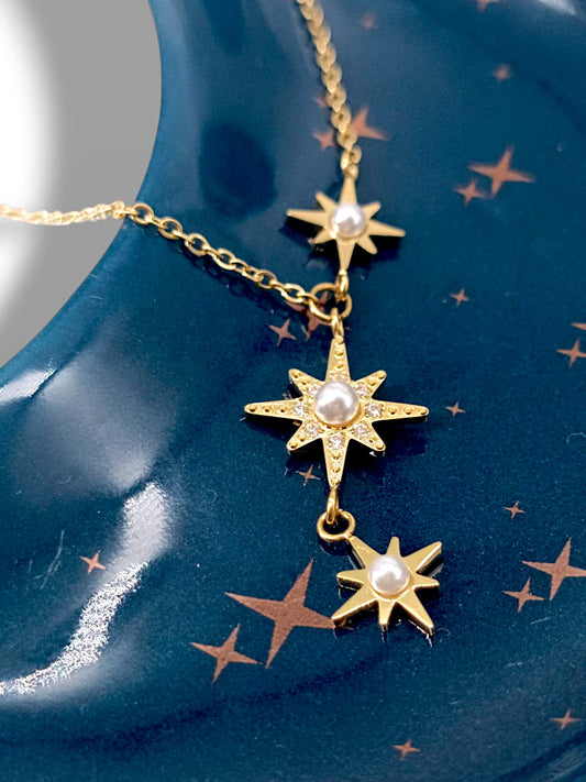 Collier Trinité Gémeaux - cloe sup ( en acier inoxydable doré ne ternit pas - cadeau fille femme Maroc