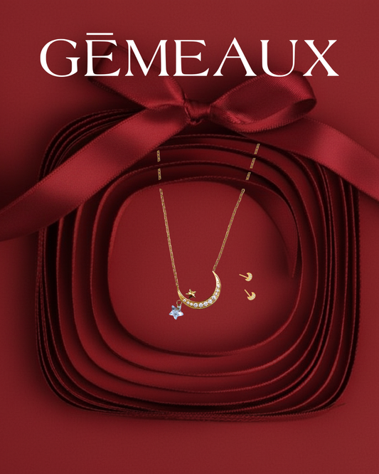 Ensemble Clair de Lune Collier + boucles d'oreilles