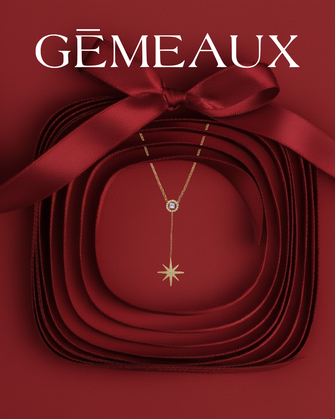 COLLIER ETOILE FILANTE CADEAU SAINT VALENTIN GEMEAUX MAROC ACIER INOXYDABLE PLAQUE OR 316L