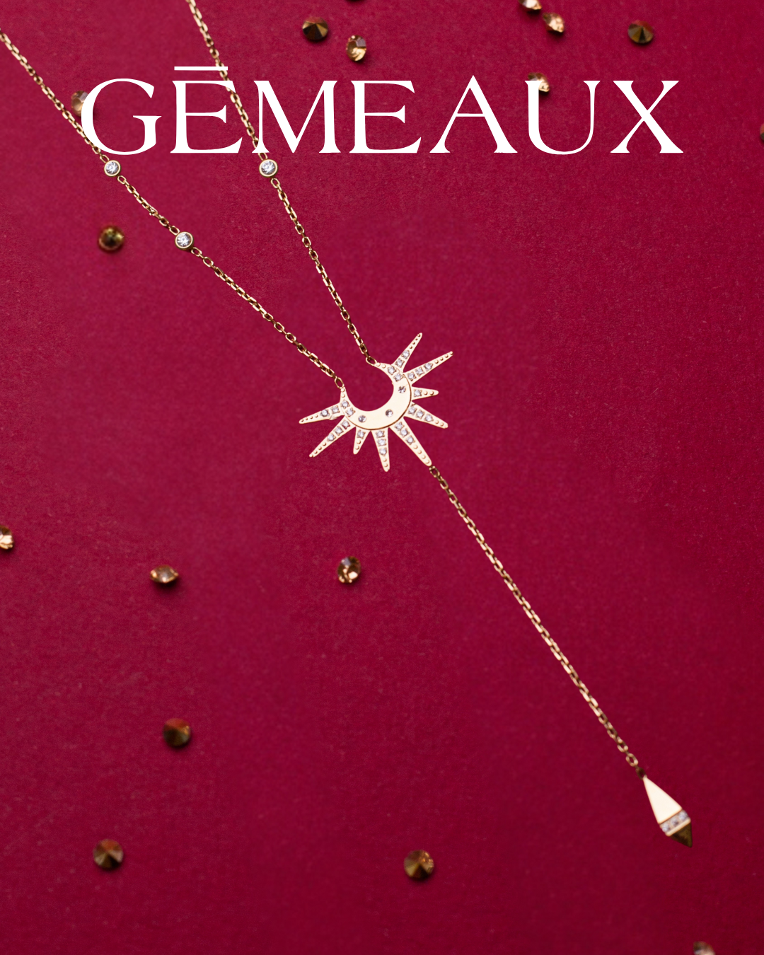 COLLIER PENDANT UNION GEMEAUX MAROC