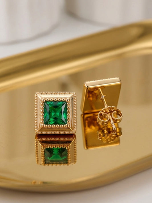 boucles doreilles aurore boréale dorées et verts gemeaux maroc packshot