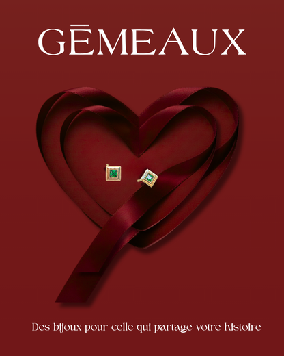 boucles doreilles aurore boreale vertes en acier inoxydable plaque or Gemeaux maroc cadeau 