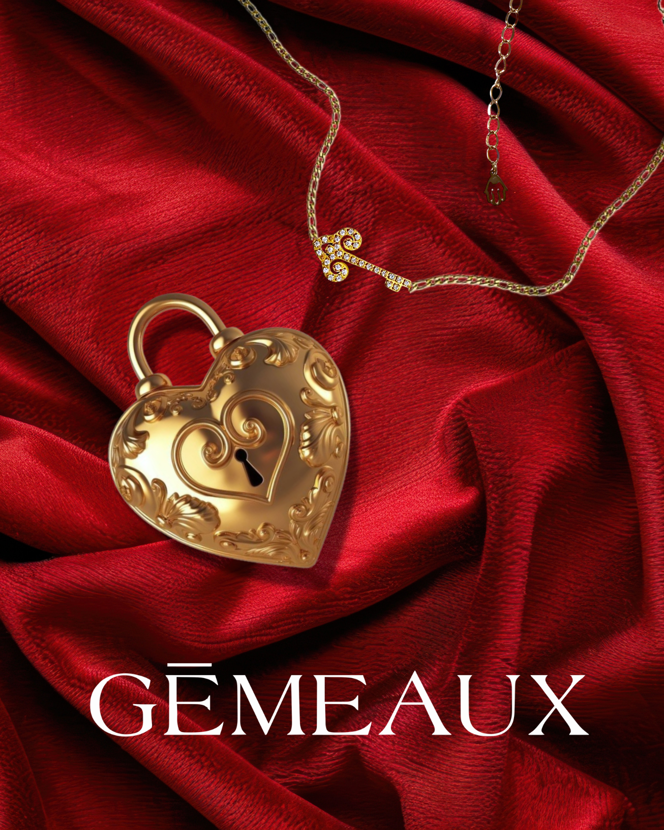 Collier clé céleste bijoux gémeaux maroc 