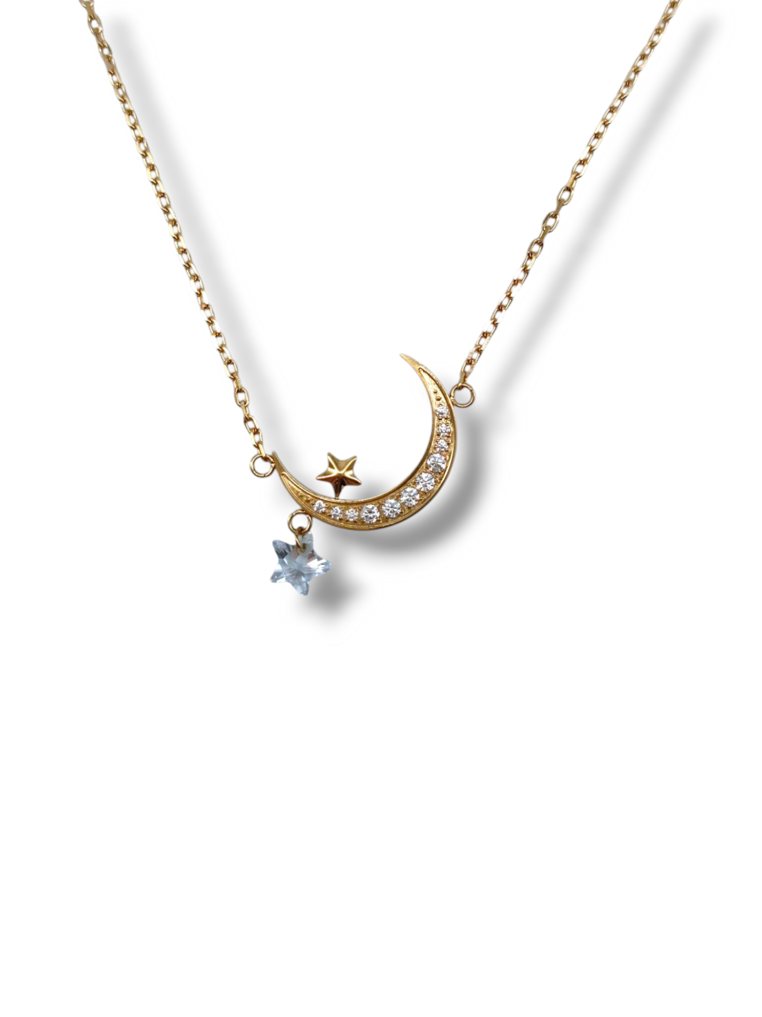 Collier Clair de Lune argenté - acier inoxydable premium - cadeau romantique pour femme fille Gémeaux
