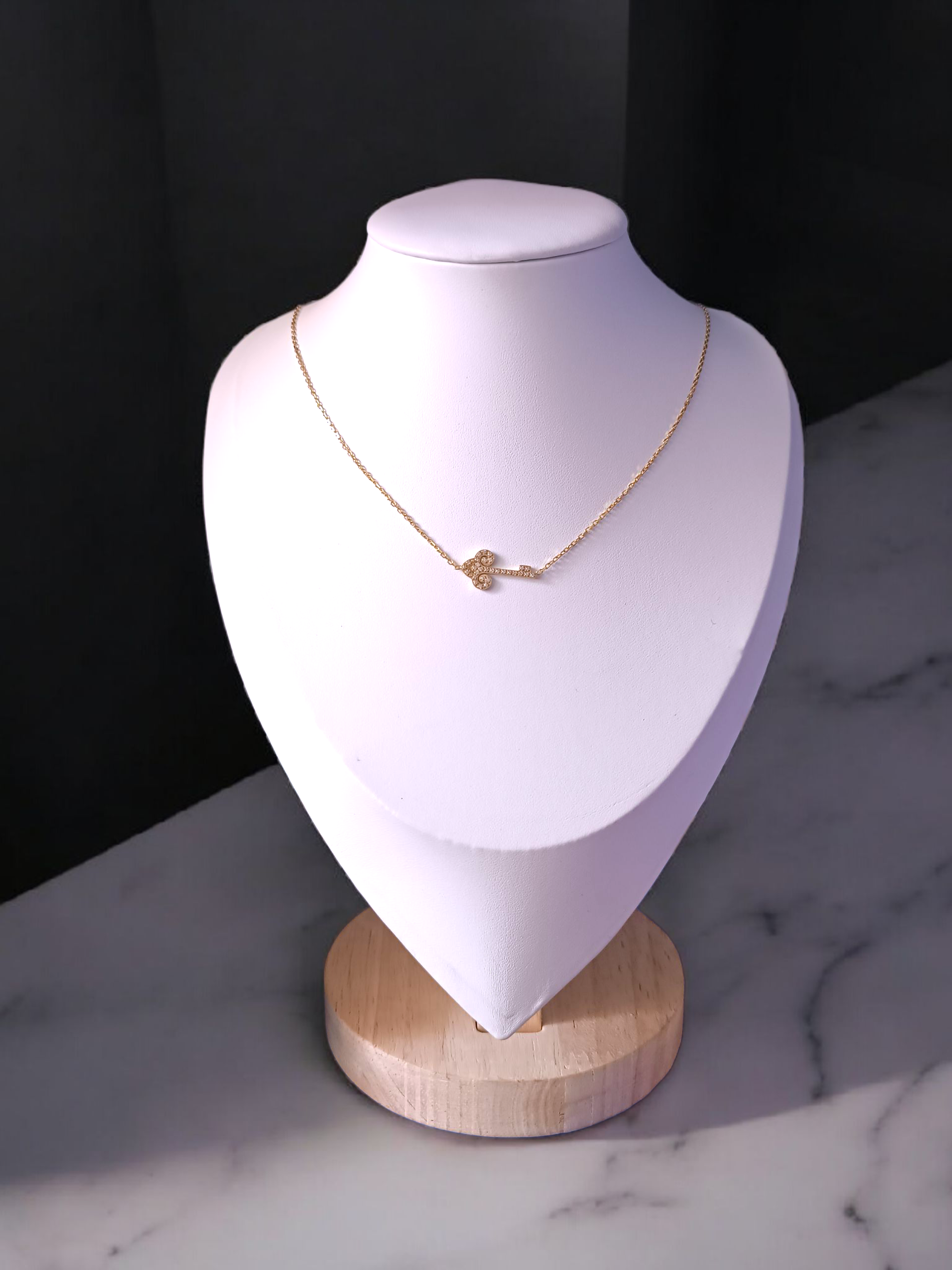 Collier Clé Céleste Gémeaux - pendentif acier inoxydable premium - cadeau fille adolescente Maroc