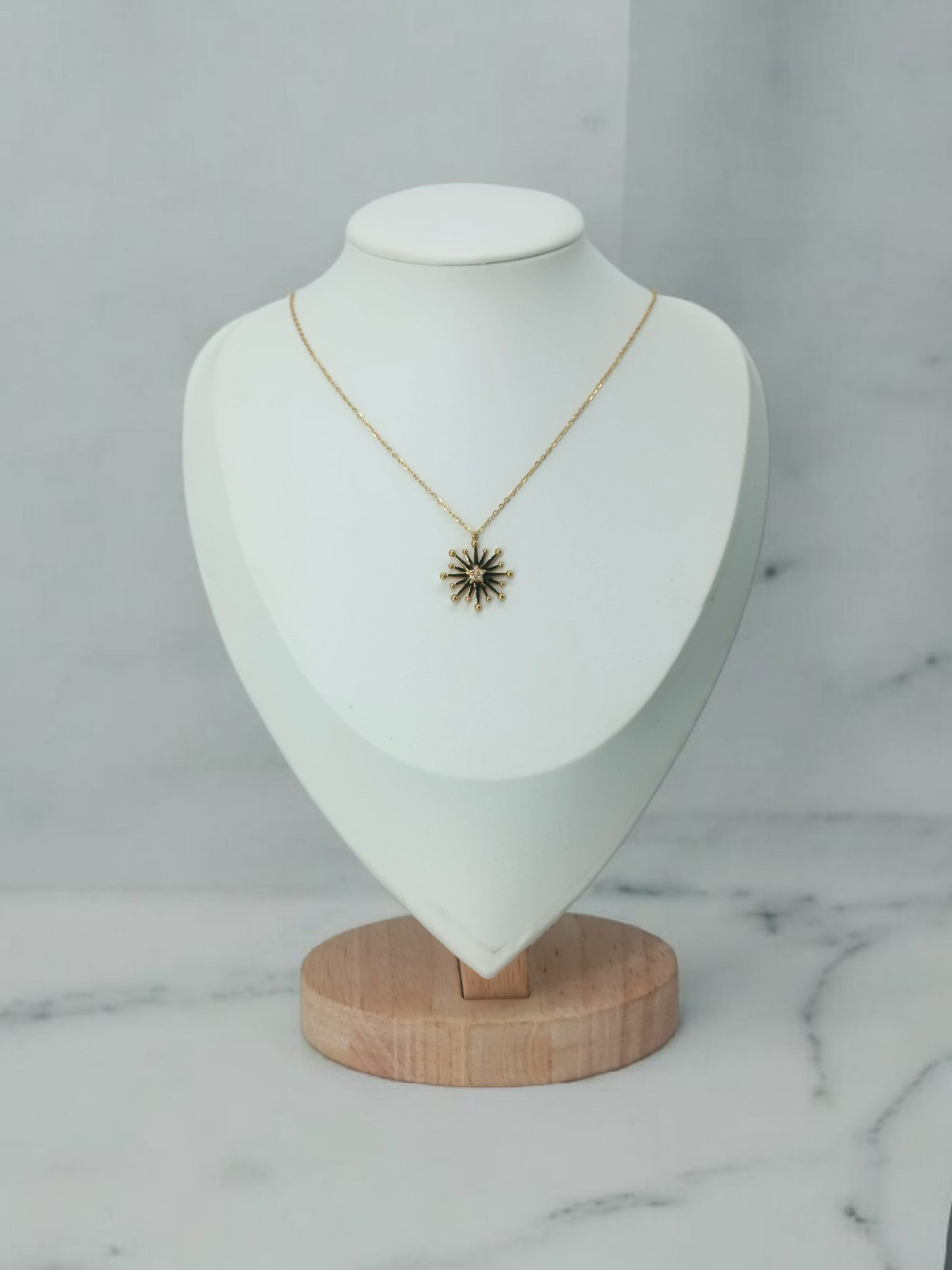 Collier Étoile Montante - bijou acier inoxydable doré hypoallergénique - collection Gémeaux cadeau femme fille maroc
