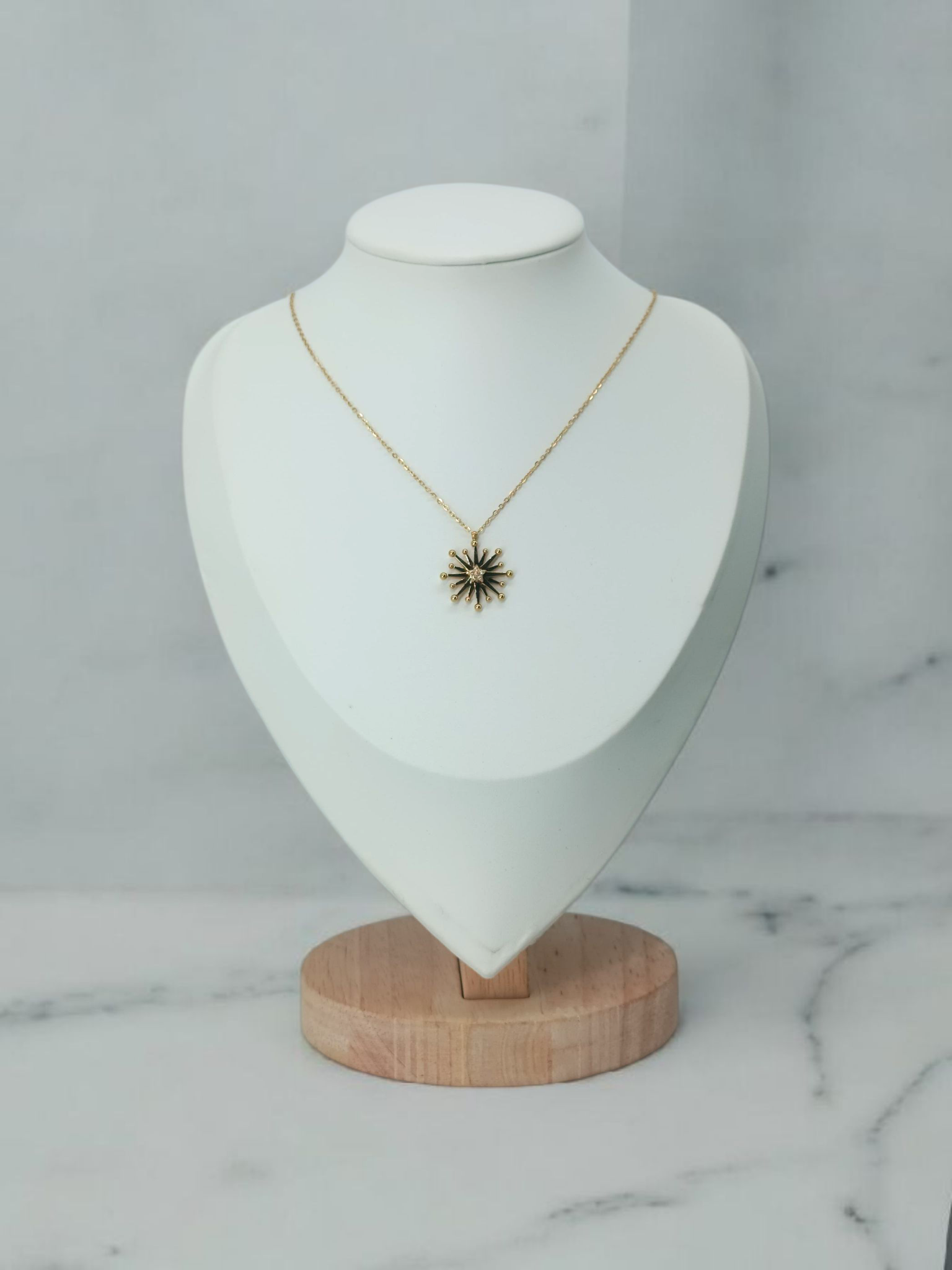 Collier Étoile Montante - bijou acier inoxydable doré hypoallergénique - collection Gémeaux cadeau femme fille maroc
