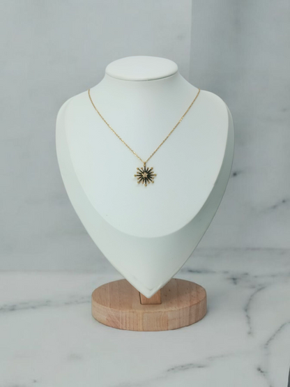 Collier Étoile Montante - bijou acier inoxydable doré hypoallergénique - collection Gémeaux cadeau femme fille maroc
