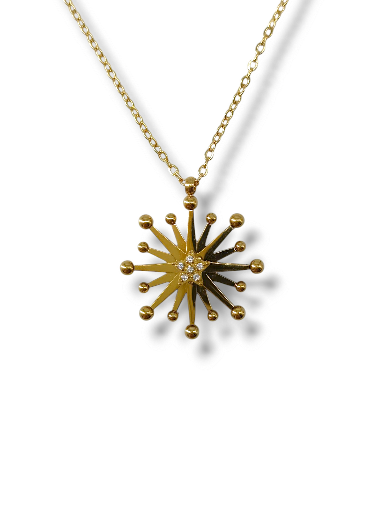 Collier Étoile Montante - bijou acier inoxydable hypoallergénique - collection Gémeaux cadeau femme fille maroc
