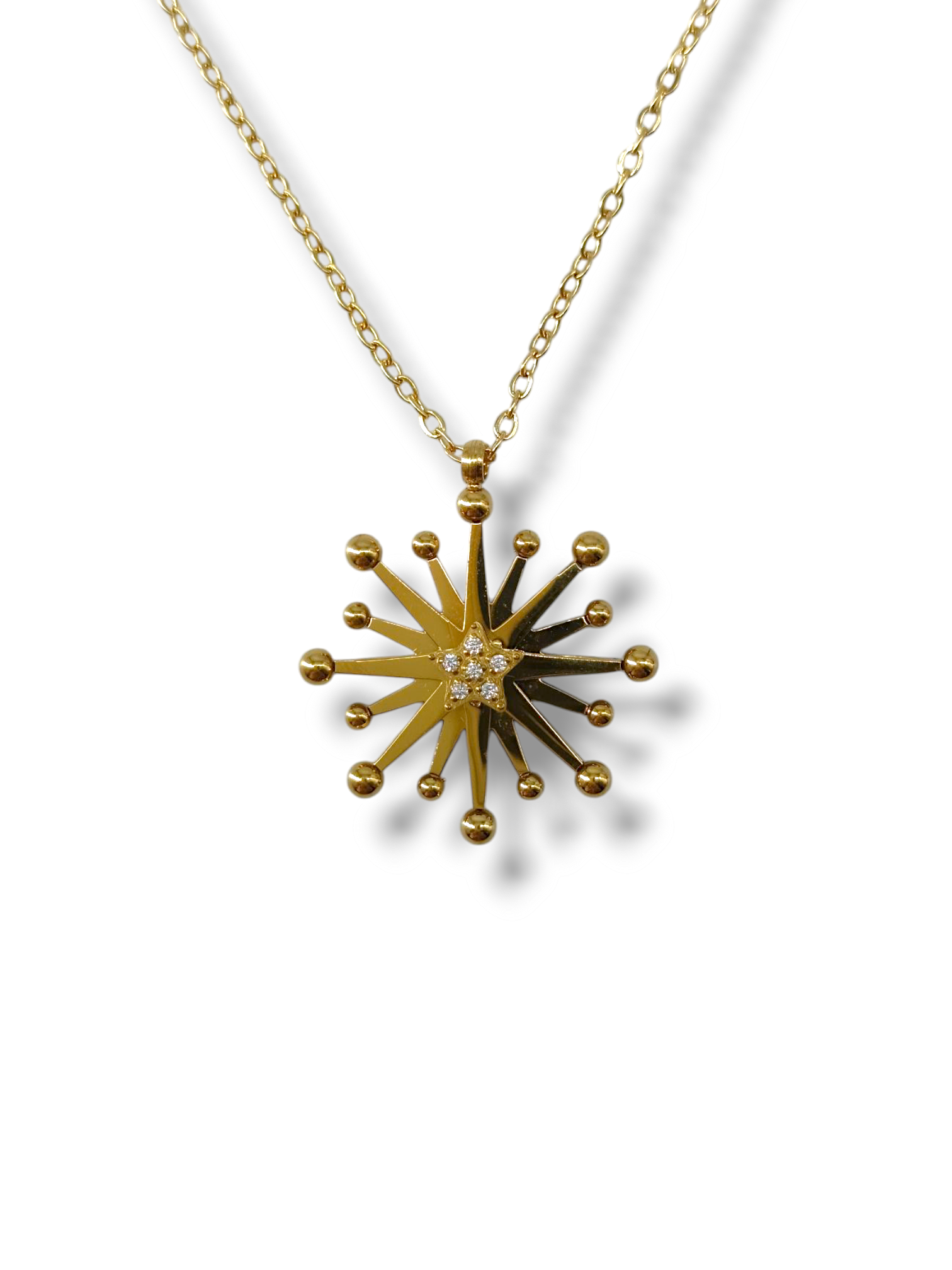 Collier Étoile Montante - bijou acier inoxydable hypoallergénique - collection Gémeaux cadeau femme fille maroc
