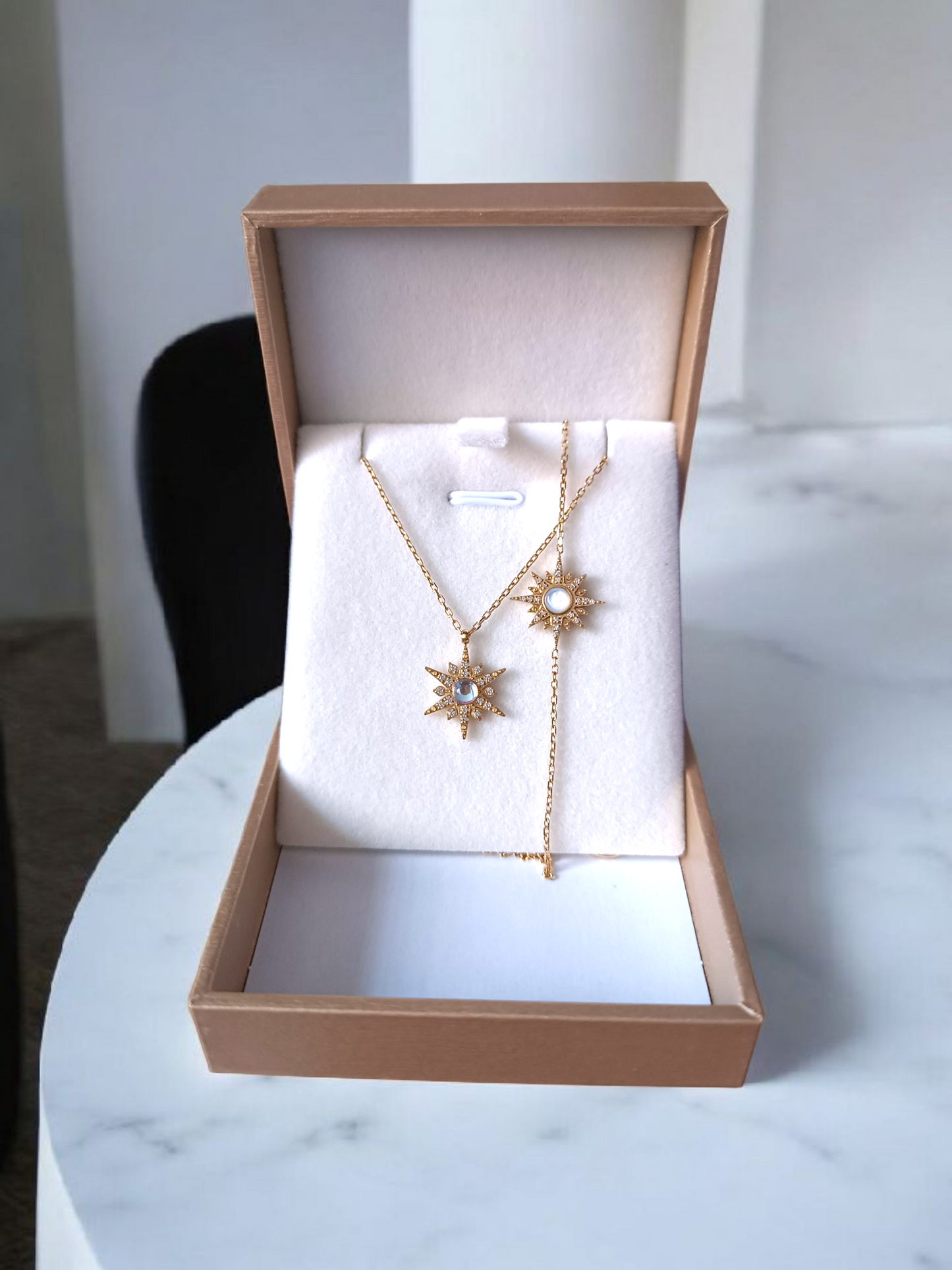 Ensemble Bonne étoile collier et gourmette assorties pour filles et femmes - Gémeaux Maroc