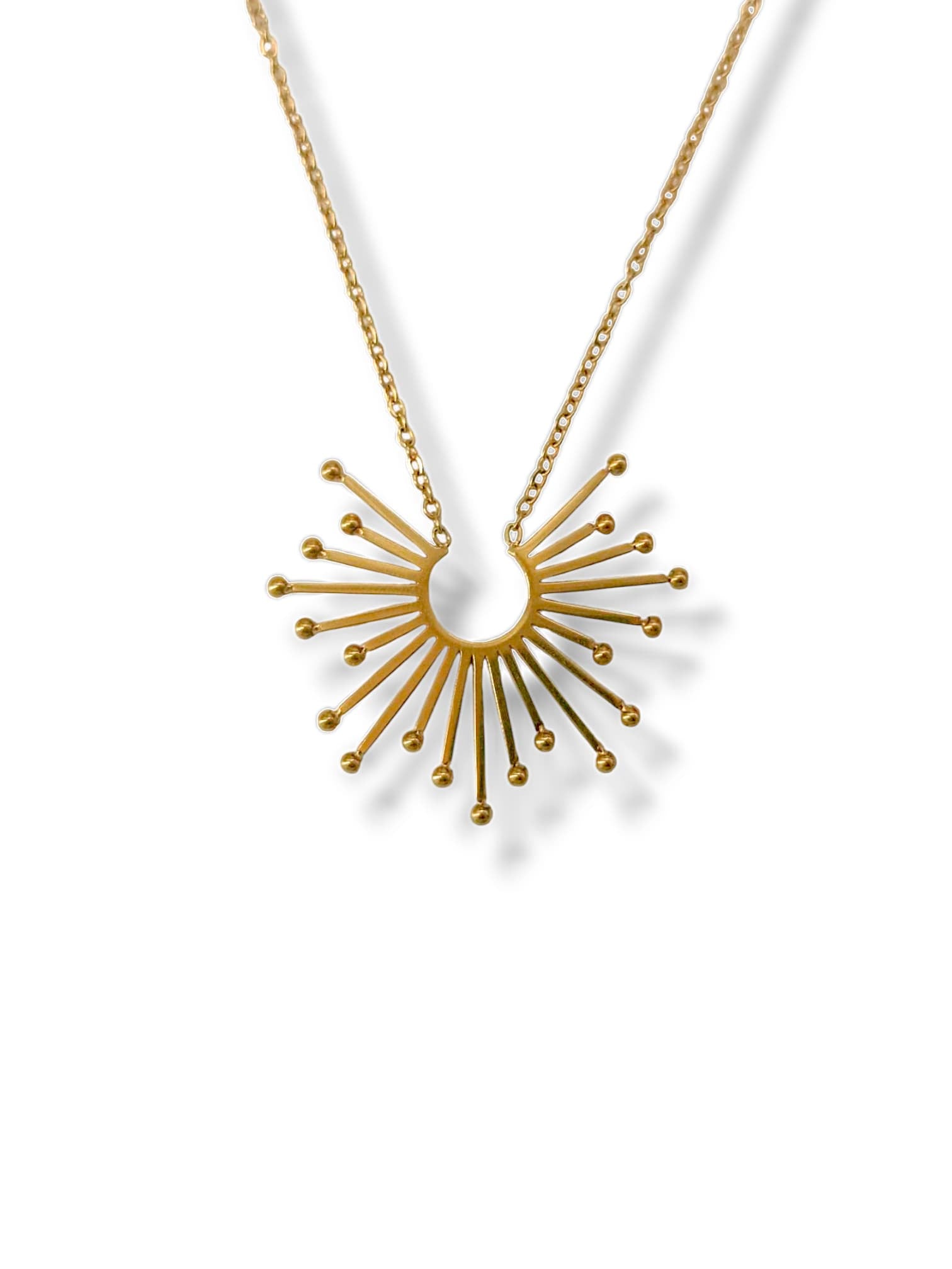 Collier Rayon de Soleil - acier inoxydable brillant plaqué or - bijou cadeau fille hypoallergenique Gémeaux Maroc