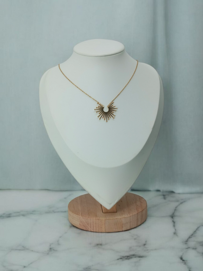Collier Rayon de Soleil - acier inoxydable brillant - bijou cadeau Gémeaux Maroc
