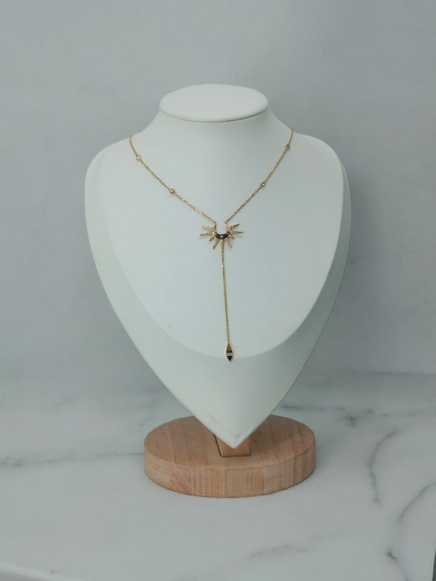 Collier Union Gémeaux - symbole de connexion en acier inoxydable doré - cadeau amour femme Maroc