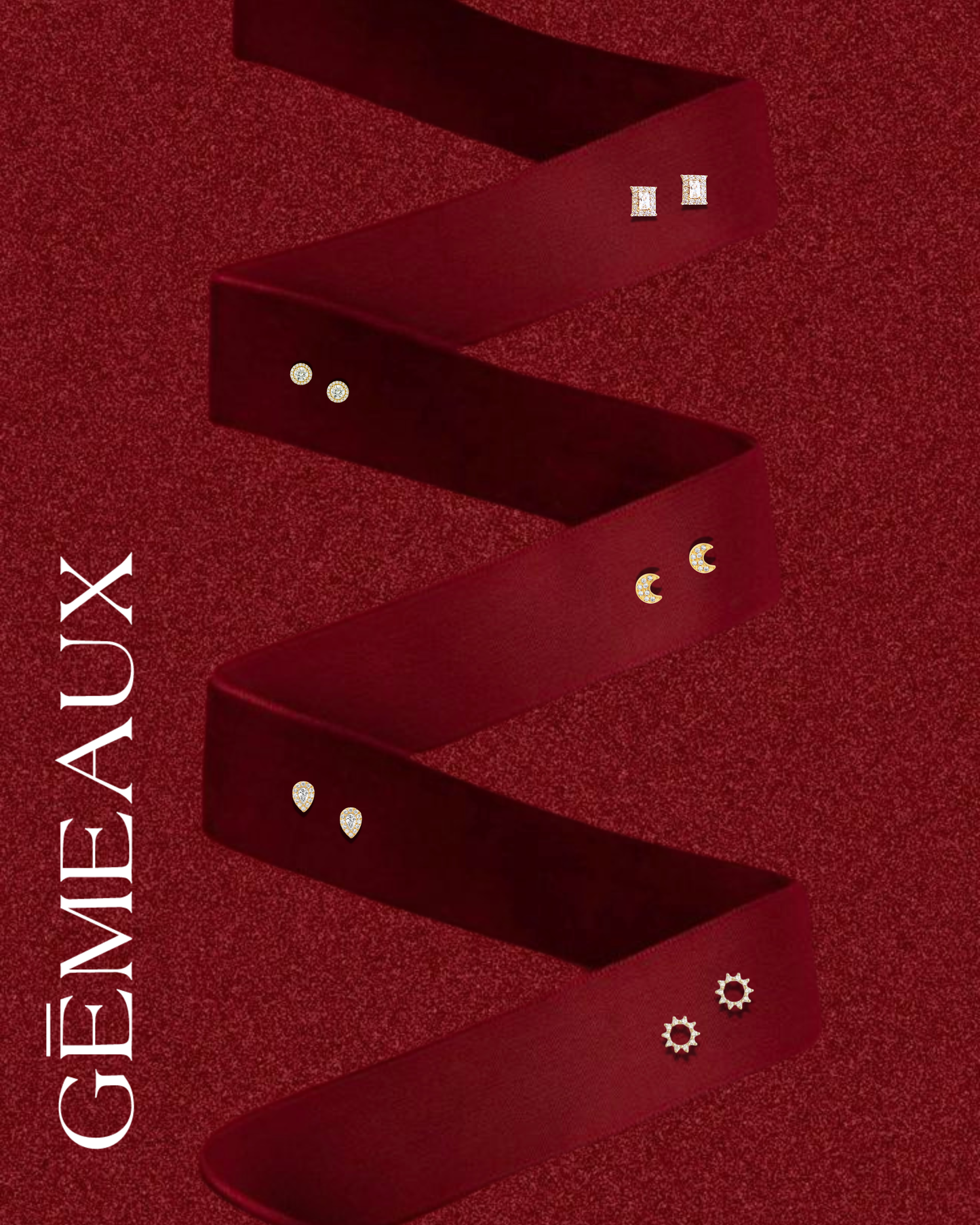 pack 5 boucles d'oreilles bouche trous gémeaux maroc