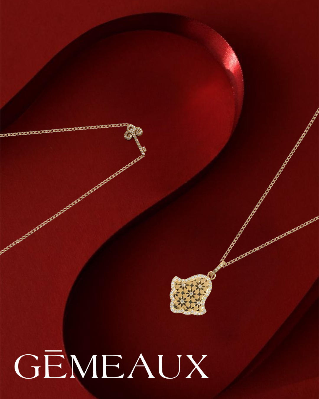 pack duo collier cle celeste et khmissa reverso gemeaux maroc