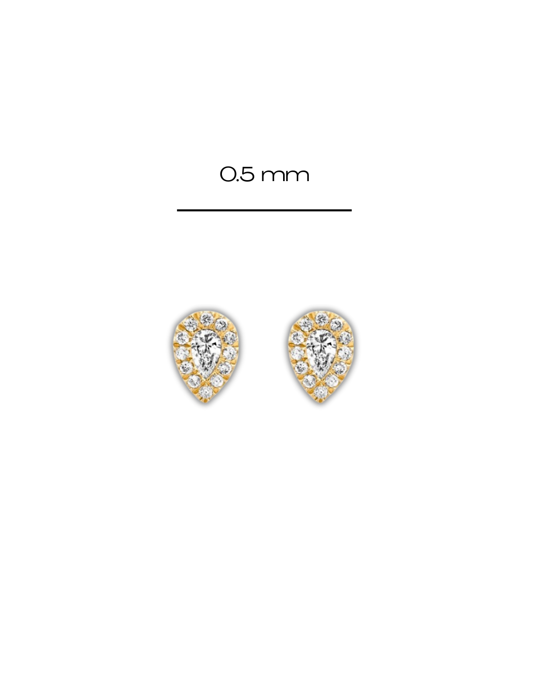 Bouche trous poires serties en zircons 0.5CM 