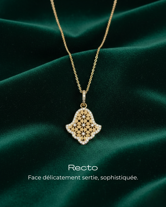 Collier Khmissa Reverso – Étoiles d’Andalousie